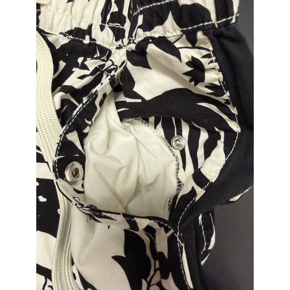 Maeve Anthropologie Tenley Twill Track Pants L Women Black White Panther Cat - Picture 12 of 16